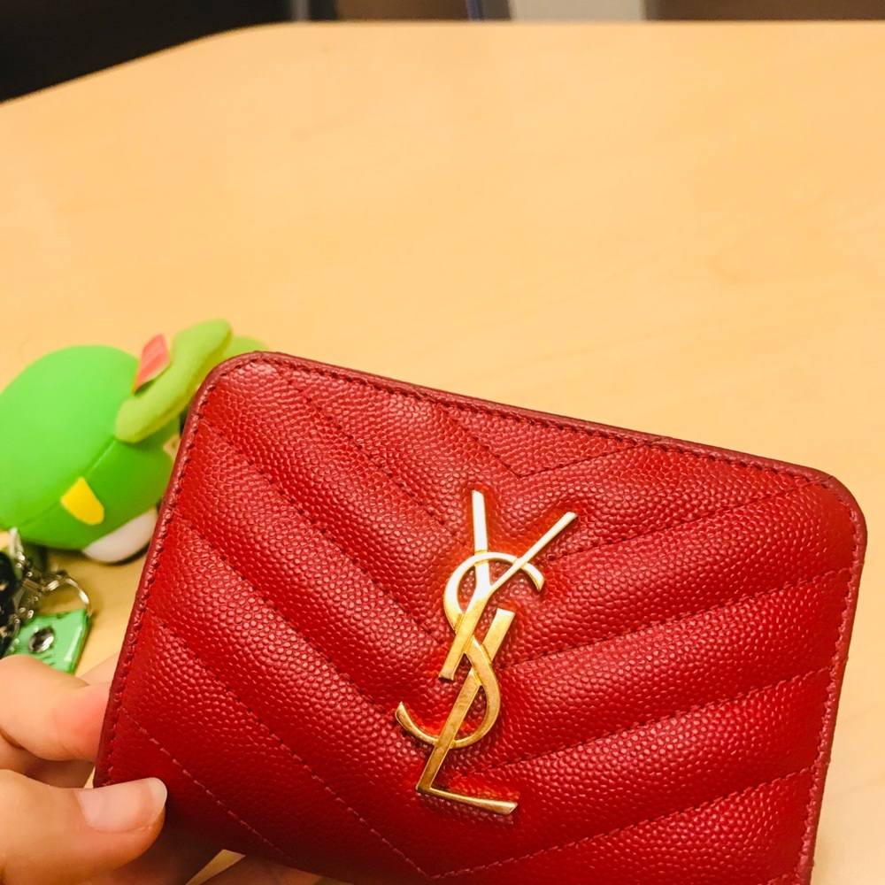 Red YSL wallet
